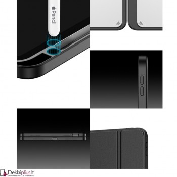 Dux Ducis Magi dėklas turintis 6 padėčių stovą - juodas (Apple Ipad Air 11 (2024-2025-2026)/Ipad Air 10.9 (2020-2022)